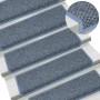 Alfombrilla autoadhesiva escalera sisal 15 uds azul 65x21x4 cm