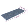 Alfombrilla autoadhesiva escalera sisal 15 uds azul 65x21x4 cm