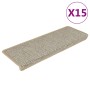 Alfombrillas autoadhesivas sisal 15 uds verde 56x17x3 cm
