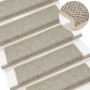 Alfombrillas autoadhesivas sisal 15 uds verde 56x17x3 cm