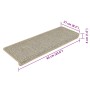 Alfombrillas autoadhesivas sisal 15 uds verde 56x17x3 cm