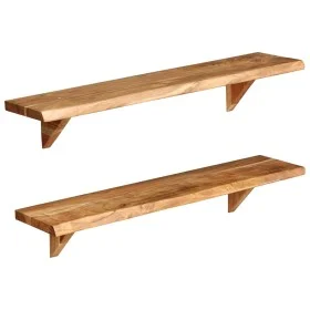 Wandregale 2 Stück massives Akazienholz 90x20x18 cm von vidaXL, Regale und Regale - Ref: Foro24-247928, Preis: 68,43 €, Rabat...