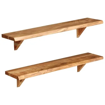 Estantes de pared 2 uds madera maciza de acacia 90x20x18 cm de vidaXL, Estantes y estanterías - Ref: Foro24-247928, Precio: 6...