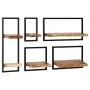 Conjunto estantes pared 5 piezas madera maciza acacia y acero de vidaXL, Estantes y estanterías - Ref: Foro24-246014, Precio:...