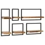 Set of 5 solid acacia wood and steel wall shelves by vidaXL, Shelves and shelves - Ref: Foro24-246014, Price: 158,15 €, Disco...