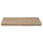 Alfombrilla autoadhesiva escalera sisal 15 uds arena 65x21x4 cm