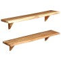 Estantes de pared 2 uds madera maciza de acacia 90x20x18 cm