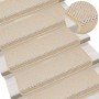 Alfombrilla autoadhesiva escalera sisal 15 uds crema 65x21x4 cm