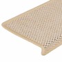 Alfombrilla autoadhesiva escalera sisal 15 uds crema 65x21x4 cm