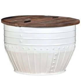 Fassförmiger Couchtisch massives Recyclingholz weiß von vidaXL, Couchtisch - Ref: Foro24-245254, Preis: 163,96 €, Rabatt: %