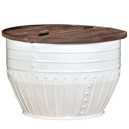 Fassförmiger Couchtisch massives Recyclingholz weiß von vidaXL, Couchtisch - Ref: Foro24-245254, Preis: 172,51 €, Rabatt: %