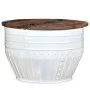 Mesa de centro forma de barril madera maciza reciclada blanco de vidaXL, Mesas de centro - Ref: Foro24-245254, Precio: 172,51...