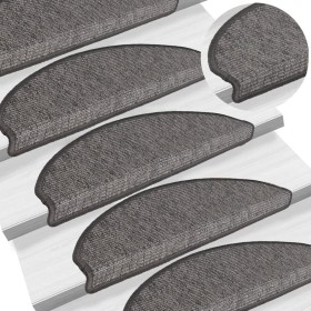 Felpudos para escaleras 15 unidades 65x21x4 cm Beige y Gris