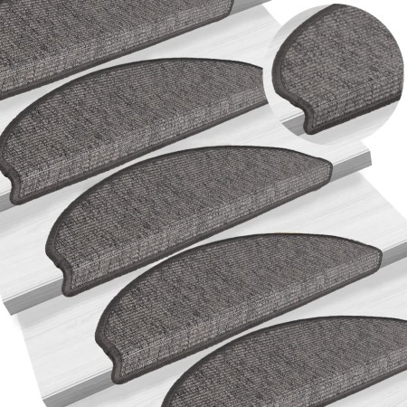 Felpudos para escaleras 15 unidades 65x21x4 cm Beige y Gris