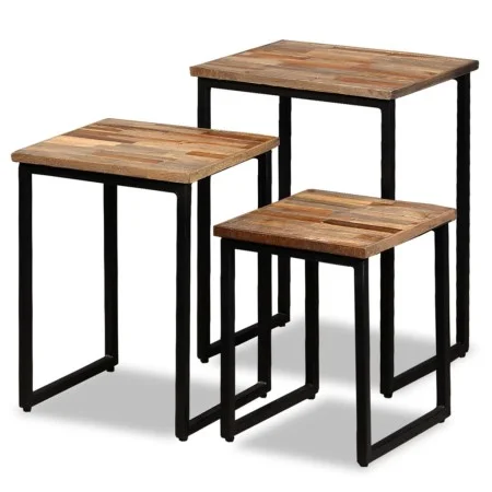 Stackable coffee tables 3 units solid recycled teak by vidaXL, Coffee table - Ref: Foro24-245407, Price: 140,65 €, Discount: %