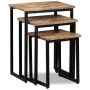 Stackable coffee tables 3 units solid recycled teak by vidaXL, Coffee table - Ref: Foro24-245407, Price: 140,65 €, Discount: %