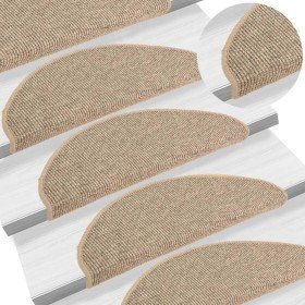 Felpudos para escaleras 15 uds 65x21x4 cm Beige oscuro