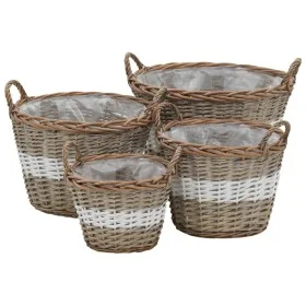 Blumenbeet aus Korbgeflecht mit PE-Futter, 4 Einheiten von vidaXL, Töpfe und Pflanzgefäße - Ref: Foro24-246830, Preis: 74,52 ...