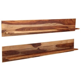 Estantes de pared 2 uds madera maciza de sheesham 169x26x20 cm