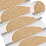 Tapetes para escaleras 15 uds 65x21x4 cm Sisal Semicircular