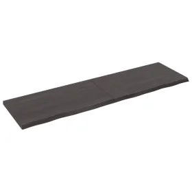 Estante pared madera roble tratada marrón oscuro 180x50x(2-4)cm by vidaXL, Shelves and shelves - Ref: Foro24-363840, Price: 6...