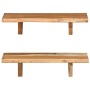 Wall shelves 2 pcs solid acacia wood 60x20x18 cm by vidaXL, Shelves and shelves - Ref: Foro24-247927, Price: 57,96 €, Discoun...