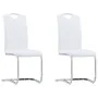 Cantilever dining chairs 2 units white synthetic leather by vidaXL, dining chairs - Ref: Foro24-281777, Price: 155,32 €, Disc...