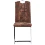 Cantilever dining chairs 2 pcs brown artificial suede leather by vidaXL, dining chairs - Ref: Foro24-281783, Price: 147,87 €,...