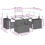 Set de muebles de jardín 5 pzas y cojines ratán sintético negro