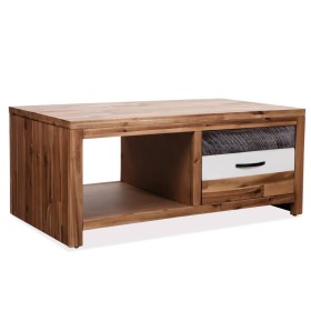 Mesa de centro de madera maciza de acacia 90x50x37,5 cm