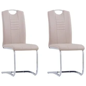 Freischwinger-Esszimmerstühle, 2 Stück, Cappuccino, Kunstleder von vidaXL, Essstühle - Ref: Foro24-281779, Preis: 159,16 €, R...