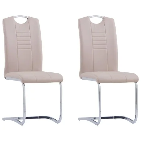 Freischwinger-Esszimmerstühle, 2 Stück, Cappuccino, Kunstleder von vidaXL, Essstühle - Ref: Foro24-281779, Preis: 150,46 €, R...