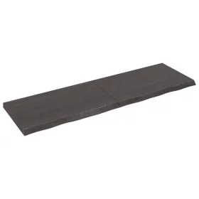 Wall shelf made of dark brown treated oak wood 200x60x(2-6)cm by vidaXL, Shelves and shelves - Ref: Foro24-363851, Price: 101...