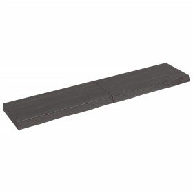 Estante pared madera roble tratada marrón oscuro 140x30x(2-6)cm von vidaXL, Regale und Regale - Ref: Foro24-363821, Preis: 57...