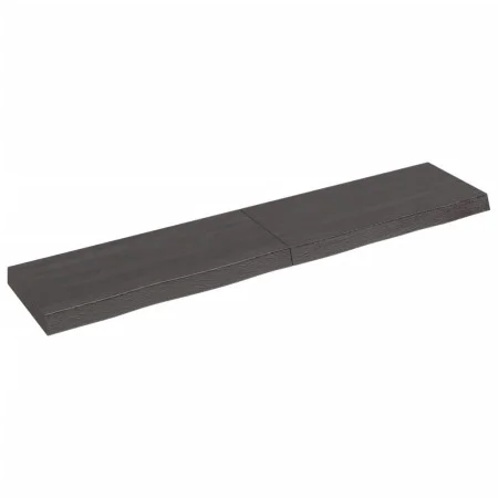 Estante pared madera roble tratada marrón oscuro 140x30x(2-6)cm by vidaXL, Shelves and shelves - Ref: Foro24-363821, Price: 5...