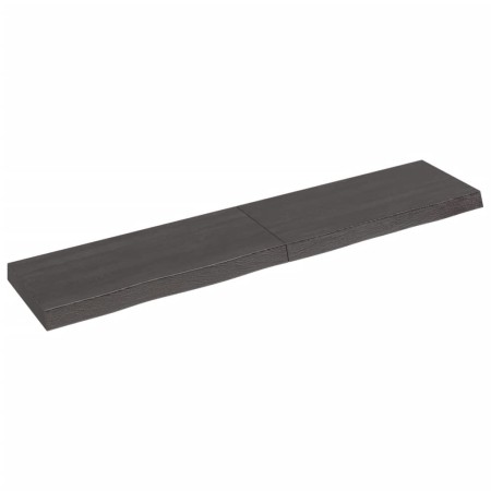 Estante pared madera roble tratada marrón oscuro 140x30x(2-6)cm von vidaXL, Regale und Regale - Ref: Foro24-363821, Preis: 57...