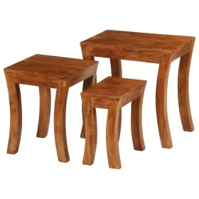 Stackable tables 3 pieces solid brown acacia wood 50x35x50 cm by vidaXL, Side tables - Ref: Foro24-246101, Price: 209,22 €, D...