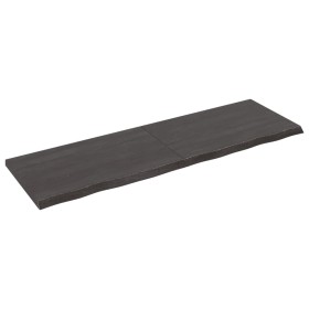 Estante pared madera roble tratada marrón oscuro 160x50x(2-4)cm von vidaXL, Regale und Regale - Ref: Foro24-363832, Preis: 61...