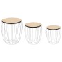 Set of 3 coffee tables made of poplar plywood and iron. by vidaXL, Coffee table - Ref: Foro24-246837, Price: 75,49 €, Discoun...