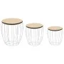 Set of 3 coffee tables made of poplar plywood and iron. by vidaXL, Coffee table - Ref: Foro24-246837, Price: 74,25 €, Discoun...
