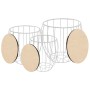 Set of 3 coffee tables made of poplar plywood and iron. by vidaXL, Coffee table - Ref: Foro24-246837, Price: 75,49 €, Discoun...