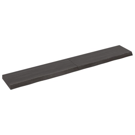 Estante pared madera roble tratada marrón oscuro 180x30x(2-6)cm von vidaXL, Regale und Regale - Ref: Foro24-363837, Preis: 56...
