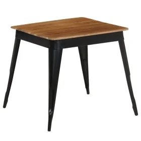 Solid acacia wood and steel dining table 75x75x76 cm by vidaXL, Kitchen and dining tables - Ref: Foro24-246296, Price: 186,39...