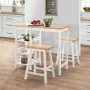 Hoher Küchentisch Set 3-teilig MDF weiß von vidaXL, Möbelsets für Küchen und Esszimmer - Ref: Foro24-245364, Preis: 268,86 €,...