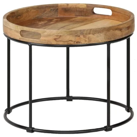 Mesa de centro de madera maciza de mango y acero 50x40 cm de vidaXL, Mesas de centro - Ref: Foro24-246672, Precio: 104,36 €, ...