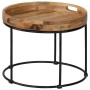 Mesa de centro de madera maciza de mango y acero 50x40 cm de vidaXL, Mesas de centro - Ref: Foro24-246672, Precio: 92,20 €, D...