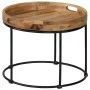 Mesa de centro de madera maciza de mango y acero 50x40 cm de vidaXL, Mesas de centro - Ref: Foro24-246672, Precio: 104,36 €, ...