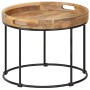 Mesa de centro de madera maciza de mango y acero 50x40 cm de vidaXL, Mesas de centro - Ref: Foro24-246672, Precio: 92,20 €, D...