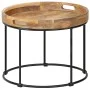Mesa de centro de madera maciza de mango y acero 50x40 cm de vidaXL, Mesas de centro - Ref: Foro24-246672, Precio: 104,36 €, ...