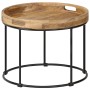 Mesa de centro de madera maciza de mango y acero 50x40 cm de vidaXL, Mesas de centro - Ref: Foro24-246672, Precio: 92,20 €, D...
